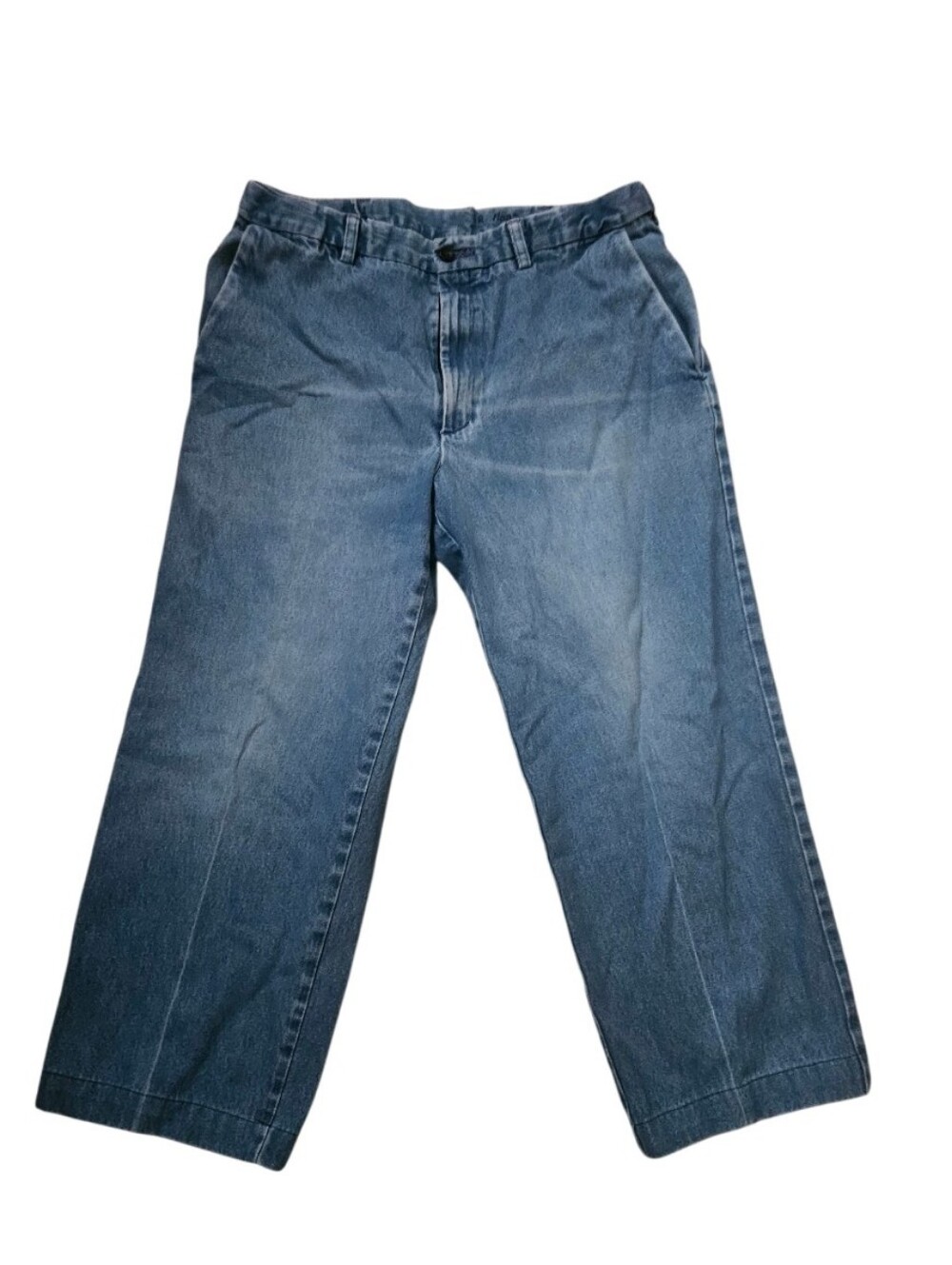 Haggar Mid-Rise Pleated Denim Pants Men 34x32